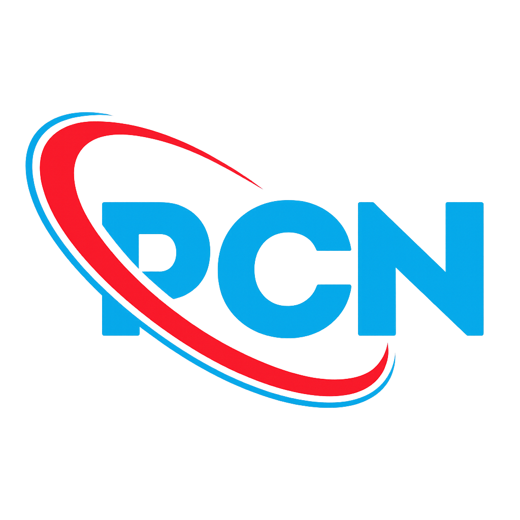Logo PCN dengan Swoosh Merah